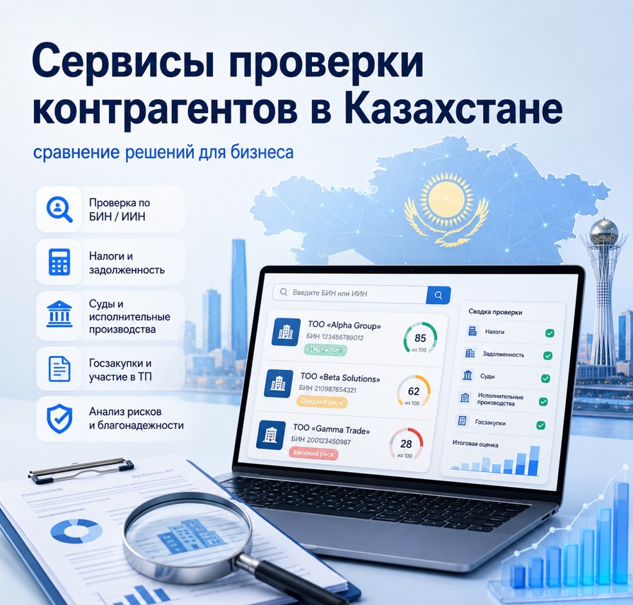 Сервисы проверки контрагентов в Казахстане: сравнение SaaS-решений для бизнеса